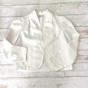 White Womens Open-Front Blazer Jacket by No Brand Listed